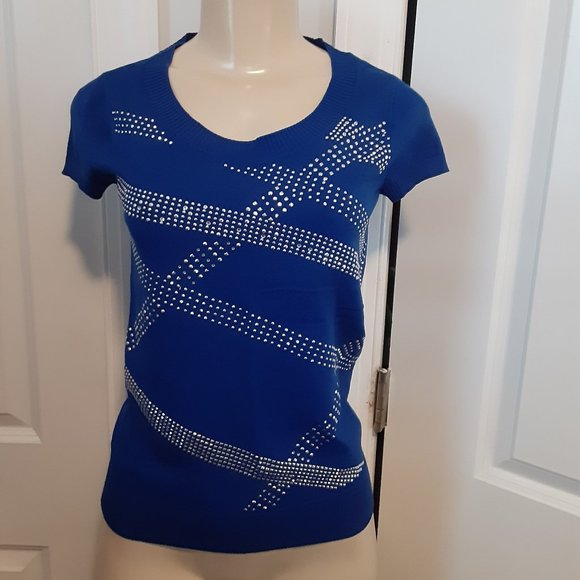 Calvin Klein metallic bead sweater womens size XS - Picture 1 of 11